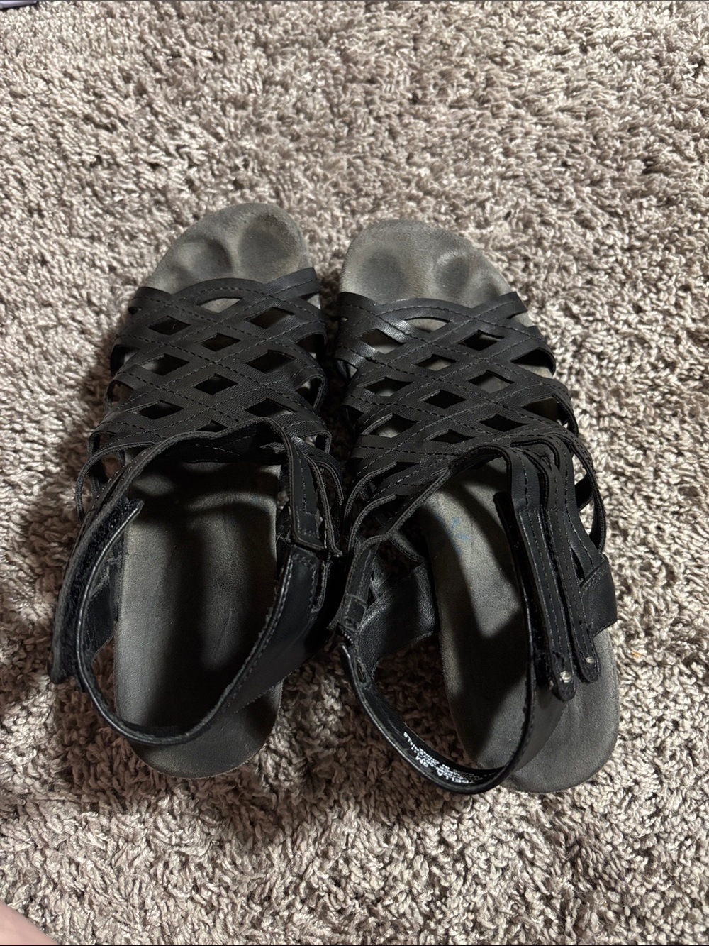BareTraps Black Crisscross Woven Sandals